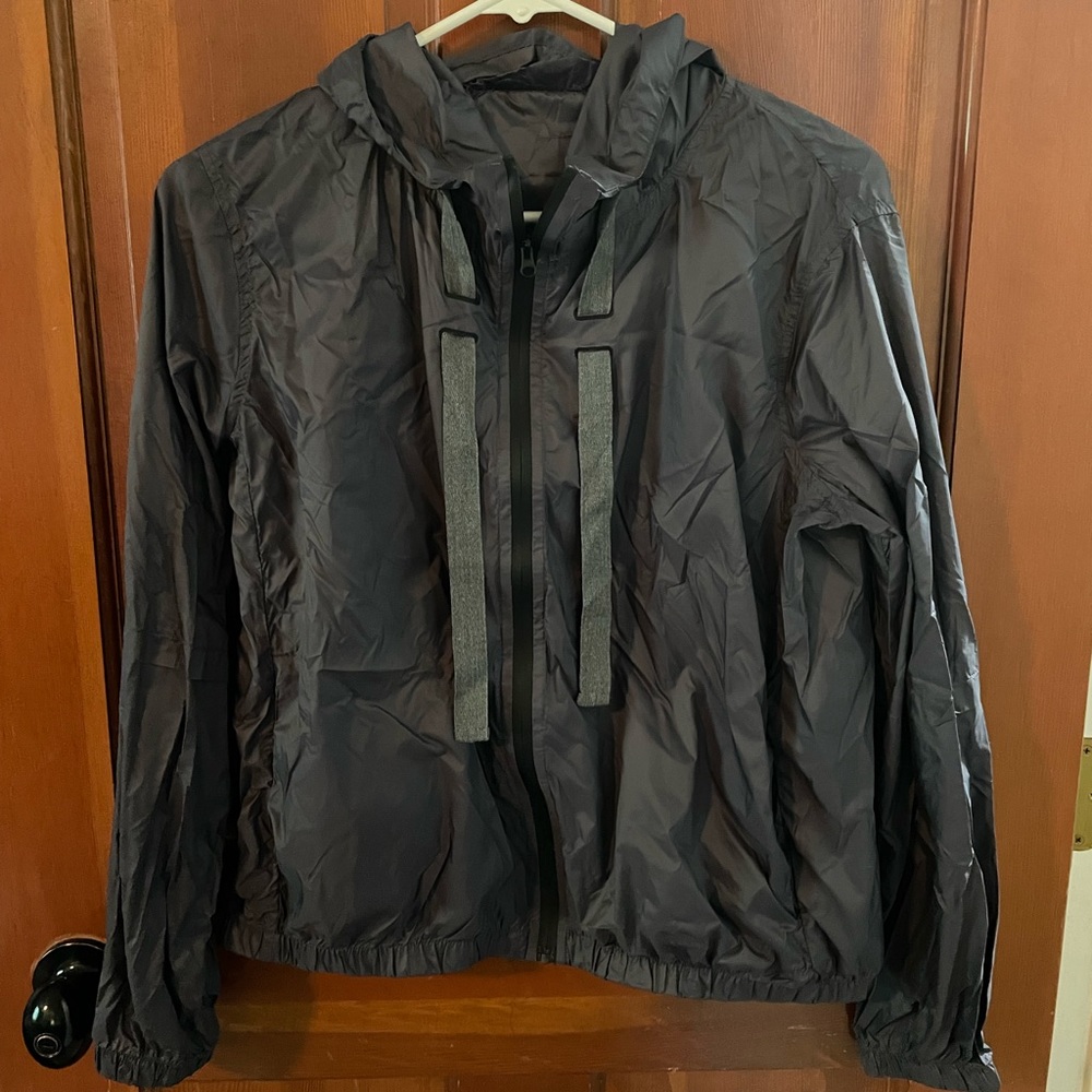 Gray lightweight Zyia windbreaker